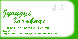 gyongyi koroknai business card
