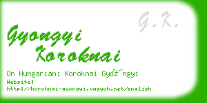 gyongyi koroknai business card